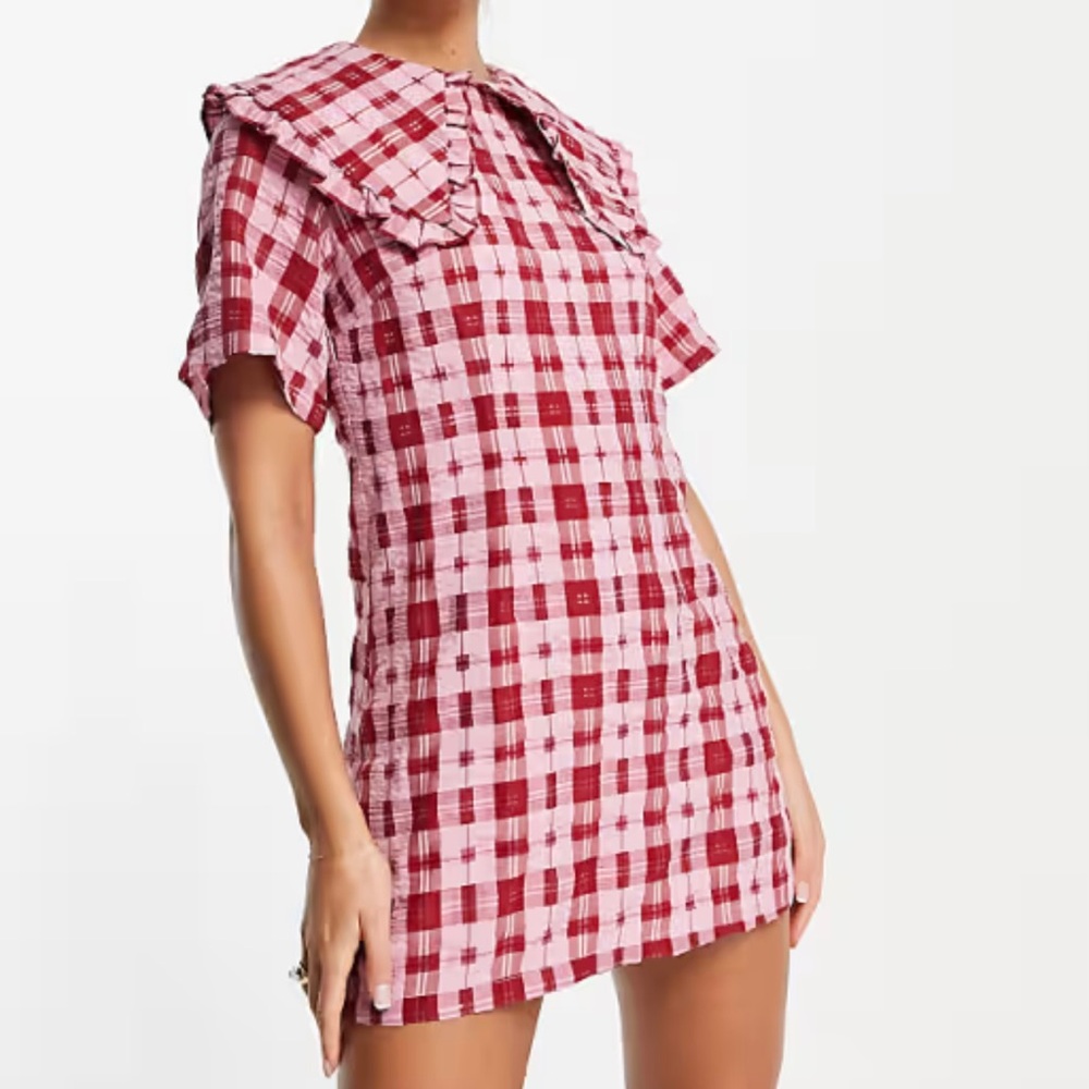 Ghospell Skateboard Check Mini Dress